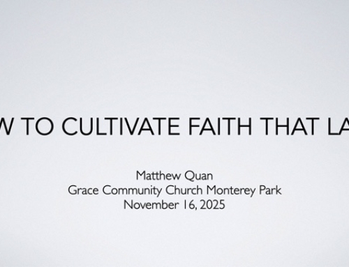 11/16 English Service – How to Cultivate Faith that Lasts